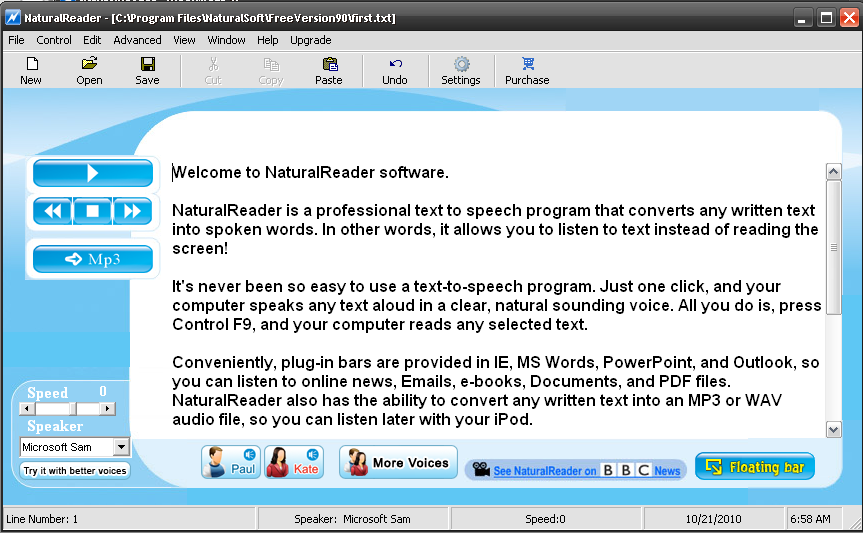 free software to convert text to audio